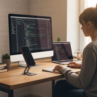 Galda turētājs telefonam / planšetdatoram salokāms Forcell F-Grip Fold statīvs 1 pelēks