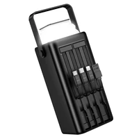 Borofone Portatīvais lādētājs 50000mAh BJ65A High - 2xUSB + Type C - QC 3.0 22,5W + PD 20W ar USB, Type C, Lightning un micro USB melna