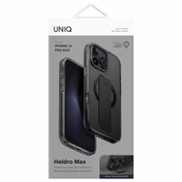 Uniq Heldro Max iPhone 16 Pro Max 6.9" magnētiskais uzlādes viedtālruņa apvalks melns/dūmu