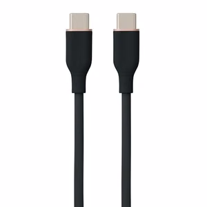 Silicone Kabelis USB Type-C - Type-C, 60W, (melns, 1m)