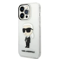 Karl Lagerfeld Ikonik Karl viedtālruņa apvalks iPhone 14 Pro Max - caurspīdīgs