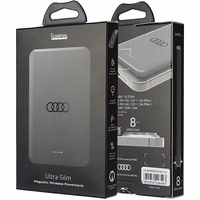 Portatīvais lādētājs Audi Big Logo Magnētiskais indukcijas 15W 5000mAh - pelēka