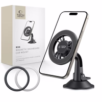 Tech-Protect N56 Magnetic MagSafe turētājs automašīnas kabīnai, vējstikla stiprinājums - melns