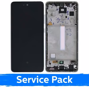 LCD Displejs Saderīgs ar Samsung A528 A52s Ar Frame / Awesome Balts / (Service Pack)