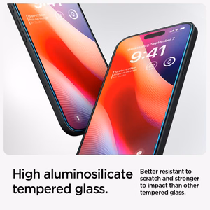 Spigen Glas.tR EZ Fit rūdītais aizsargstikls iPhone 15 / 16 – 2 gab.