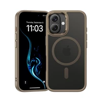 Benks magnētiskais Mist viedtālruņa apvalks ar metāla rāmi Iphone 16, titāna krāsā