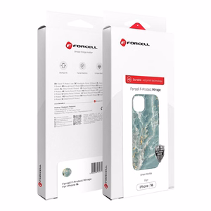 Case for iPhone 15 PRO MAX Forcell F-Protect Mirage compatible with Magsafe Military Drop-Test green marble
