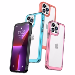 Outer Space viedtālruņa apvalks iPhone 12 Pro Max cietais vāks ar gēla rāmi sarkana