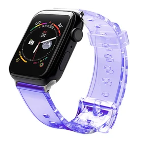 Silikona siksniņa aproce aproce siksniņa gaisma Apple Watch 42 / 44 mm - violets
