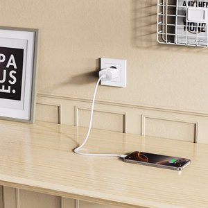 Tech-Protect NC20W PD20W USB-C sienas lādētājs ar USB-C kabeli - balts