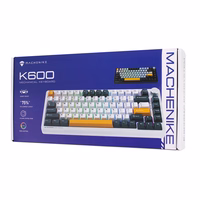 Machenike K600-B82W Bezvadu mehāniskā spēļu tastatūra ar apgaismojumu GR Silver Switch - melns