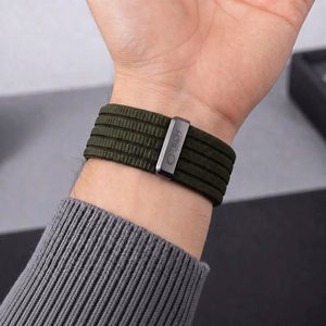 Tech-Protect Nylon Sport neilona sporta siksniņa Apple Watch 44 / 45 / 46 / 49 mm, tumši zaļa