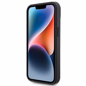 Ferrari dygsnots metāla logotipa apvalks iPhone 15 – melns