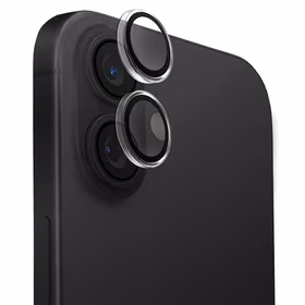 Uniq Optix caurspīdīgs kameras lēcas aizsargs iPhone 16 / 16 Plus ar aplikatoru - caurspīdīgs melns