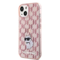 Karl Lagerfeld monogramma Choupette viedtālruņa apvalks iPhone 15 - rozā