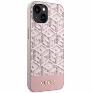 Guess GUHMP14MHGCFSEP iPhone 14 Plus 6.7" rozā/rozā cietais apvalks GCube Stripes MagSafe