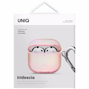 Чехол Uniq Iridescia AirPods 4 Hang - голографический розовый