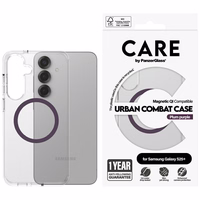 CARE by PanzerGlass Flagship Urban Combat Purple QI viedtālruņa apvalks Samsung Galaxy S25+ - caurspīdīgs
