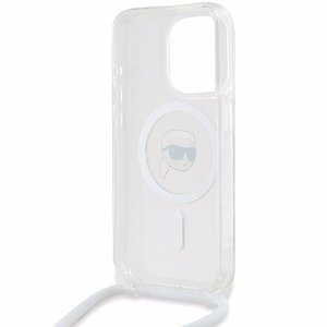 Karl Lagerfeld Crossbody IML Karl Head Magnētiskais viedtālruņa apvalks iPhone 15 Pro Max - caurspīdīgs