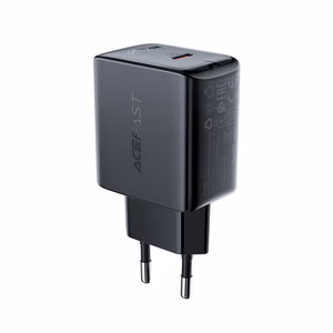 Acefast ātrās uzlādes USB Type C 20W Power Delivery lādētājs melns (A1 EU black)
