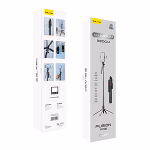 Blavec Selfie Stick Aluminium Fusion P-08 tripod + remote control + 1 lamp 2,2 metres (SSFP08-TR1LB22) black