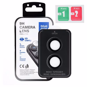 Camera Lens Protector BLUE STAR Easy Install for OPPO Reno 15 PRO black