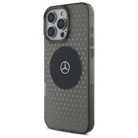 Mercedes MB viedtālruņa apvalks iPhone 16 Pro ar zvaigznīšu rakstu - Melns