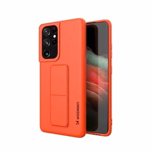 Wozinsky Kickstand Case silikona maciņš ar statīvu Samsung Galaxy S21 Ultra 5G sarkans