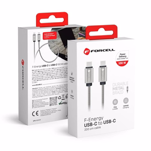 Kabelis (m) Metālisks C239 kabelis Type C uz Type C PD QC4.0 5A 100W E-mark 2 m sudrabains