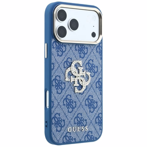 Guess 4G & Big Strass Logo maciņš iPhone 18 Pro / 17 Pro, zils