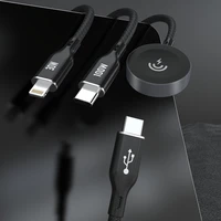 Apple Watch Dudao A12Max+ PD 100W 3in1 uzlādes kabelis: USB-C Lightning 1.2m - melns