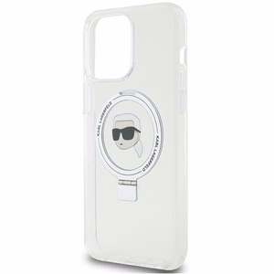 Karl Lagerfeld KLHMP15XHMRSKHH iPhone 15 Pro Max 6.7" balts ar statīvu Viedtālruņa apvalks Karl Head MagSafe