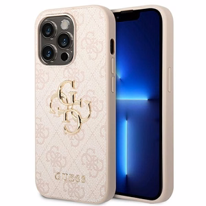 Guess GUHCP14L4GMGPI iPhone 14 Pro 6,1 rozā ciets apvalks 4G Big Metal Logo