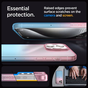 Spigen Liquid Crystal viedtālruņa apvalks iPhone 15 Pro - rozā/zils