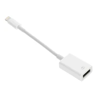 Adapteris OTG USB A (sieviešu) uz Lightning (vīriešu) balts