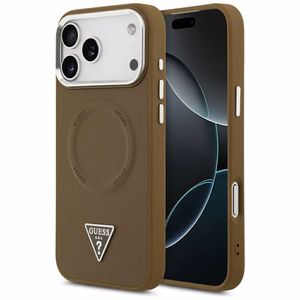 Guess Trīsstūra logotipa magnētiskais apvalks iPhone 17 Pro - brūns