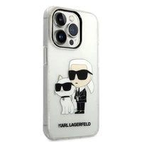 Karl Lagerfeld Mirdzošs Karl&Choupette Viedtālruņa apvalks iPhone 14 Pro Max 6.7" - caurspīdīgs