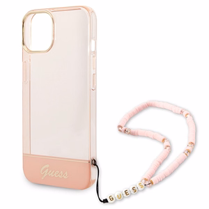 Guess GUHCP14MHGCOHP iPhone 14 Plus 6.7" pink/pink hardcase Translucent Pearl Strap