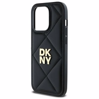 DKNY Quilted Stack Logo viedtālruņa apvalks iPhone 14 Pro Max - melns