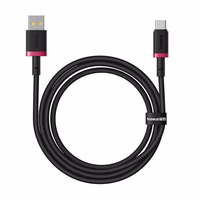 Baseus Dura USB Type A to Type C 60 W fast charging cable 1 m melns, sarkans