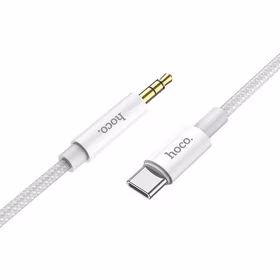Kabelis AUX Jack 3,5 mm uz USB C Hoco 1 m UPA19 sudrabs