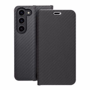 Viedtālruņa apvalks LUNA Book Carbon for SAMSUNG S23 - melns (m)