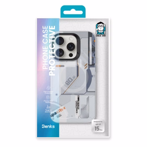 Benks Magnētiskais Mecha Series Viedtālruņa apvalks Iphone 15 Pro balts