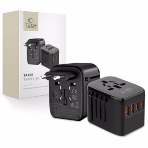 Tech-Protect TA200 EU / UK / US / AU adapteris - melns
