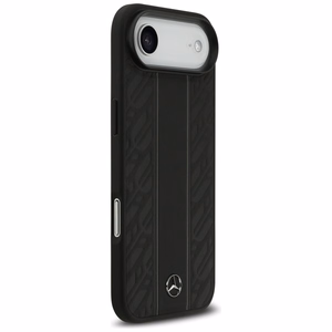 Mercedes ādas lauru lapu svītras magnētiskais viedtālruņa apvalks iPhone 17 Air - melns