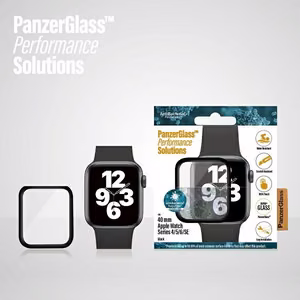 PanzerGlass Izliekts antibakteriāls rūdītais stikls Apple Watch 4/5/6/SE - 40mm - melns