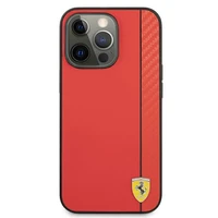 Ferrari FESAXHCP13XRE iPhone 13 Pro Max 6.7 sarkans kietais apvalks Off Track Carbon Stripe