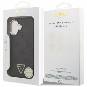 Guess 4G Triangle Logo MagSafe viedtālruņa apvalks iPhone 17 - melns un zeltains