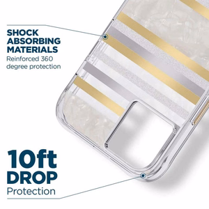 Case-Mate Pearl Stripes MagSafe vāciņš ierīcei iPhone 14 Plus, rotāts ar perlamutru