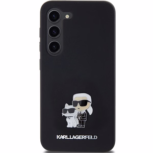 Силиконовый чехол Karl Lagerfeld Karl&Choupette Metal Pin для Samsung Galaxy S24 - чёрный